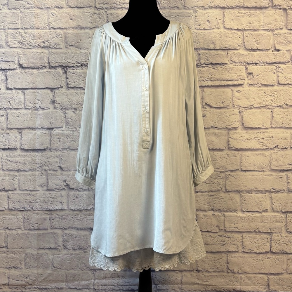 Simply Noelle Silvery Gray Two Piece Shirt Dress -Sz S/M (8-10)